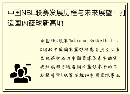 中国NBL联赛发展历程与未来展望：打造国内篮球新高地